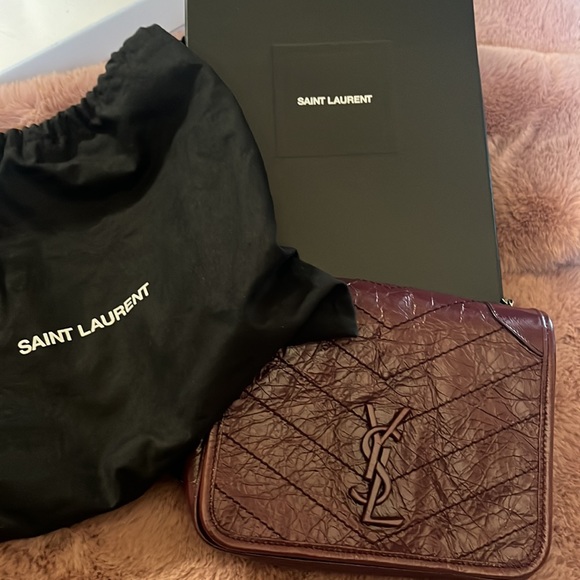 YSL burgundy small Crossbody bag - Picture 5 of 8